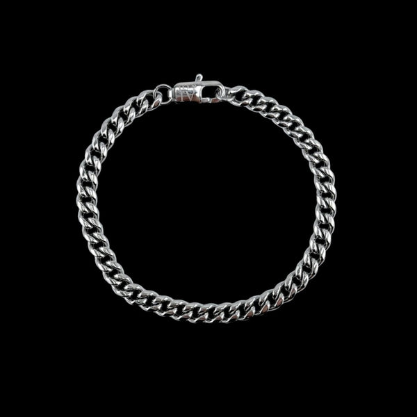 Bracelet Viril Argent Maille Cubaine – 6 mm | 8”