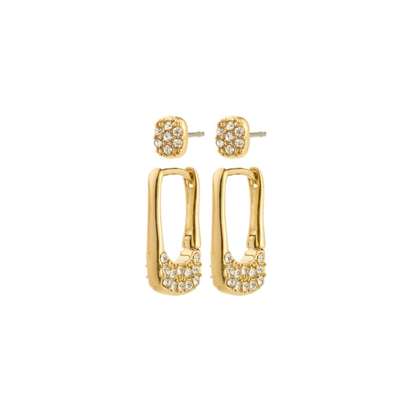 INSTANT 2 in 1 earrings set, gold plated