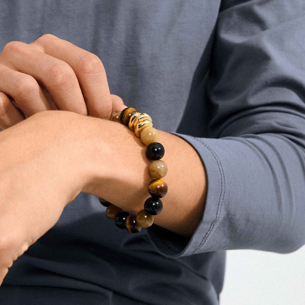 UNFOLD bracelet brown/gold plated