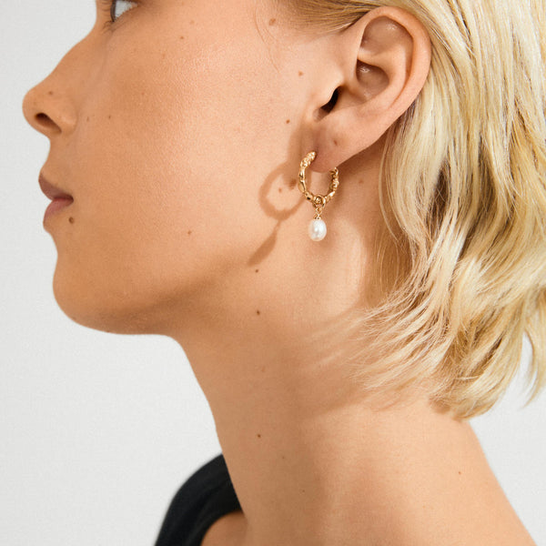 SHIFT pearl gold plated earrings