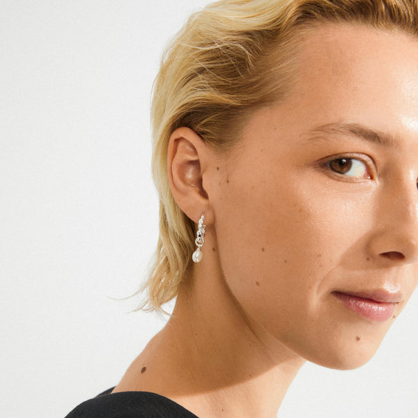 SHIFT pearl silver plated earrings