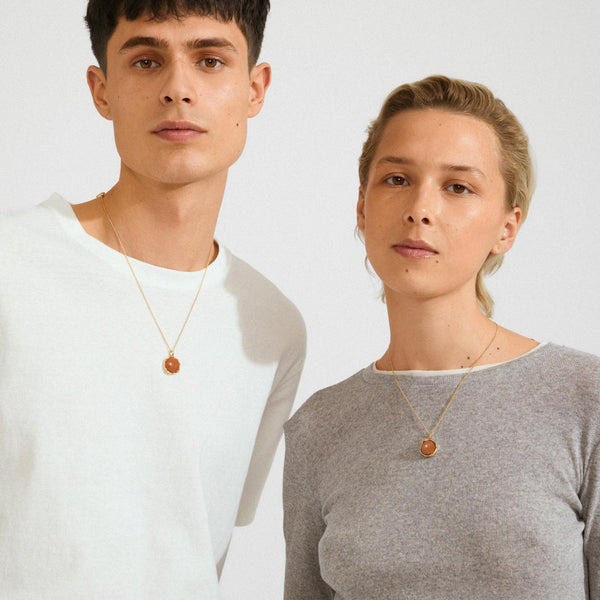 SENSE gold-plated/agate necklace