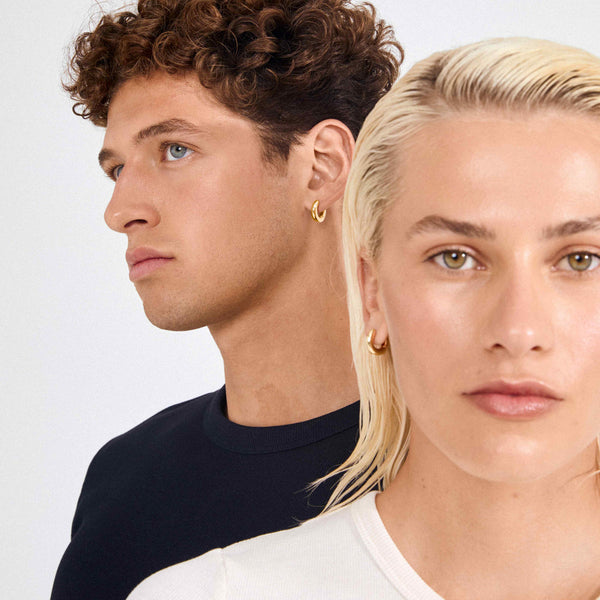 AICA chunky huggie hoop earrings