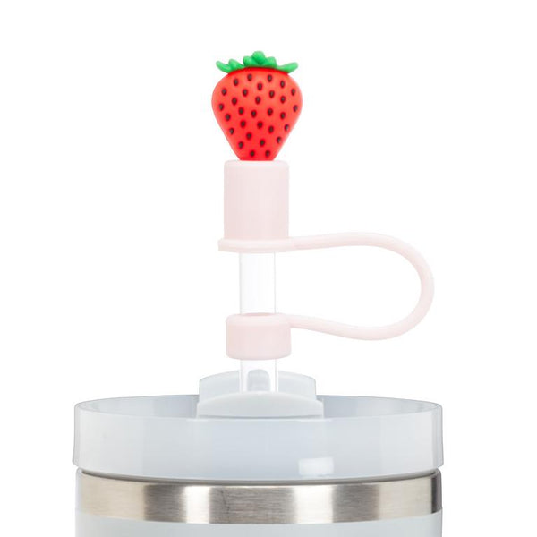 3 pailles jumbo avec embouts fruits