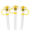 3 pailles jumbo avec embouts abeille