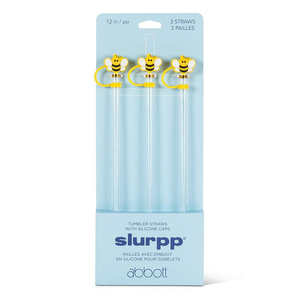 3 pailles jumbo avec embouts abeille