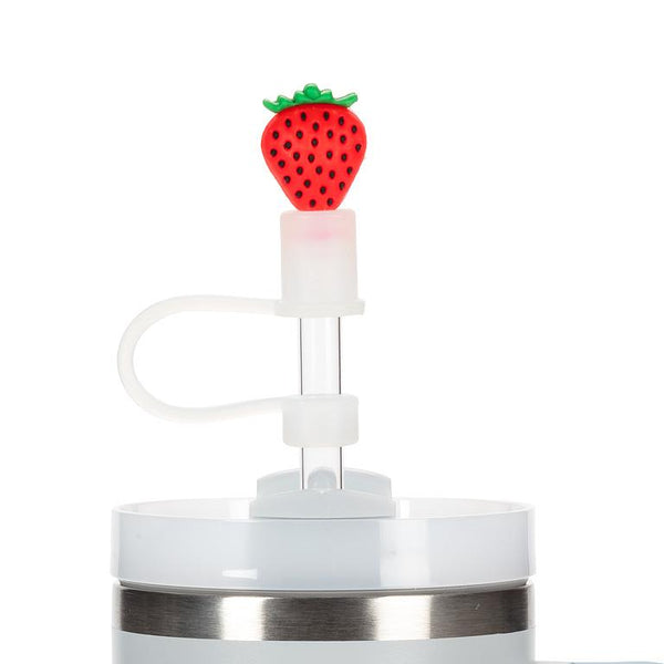 3 pailles jumbo avec embouts fraise