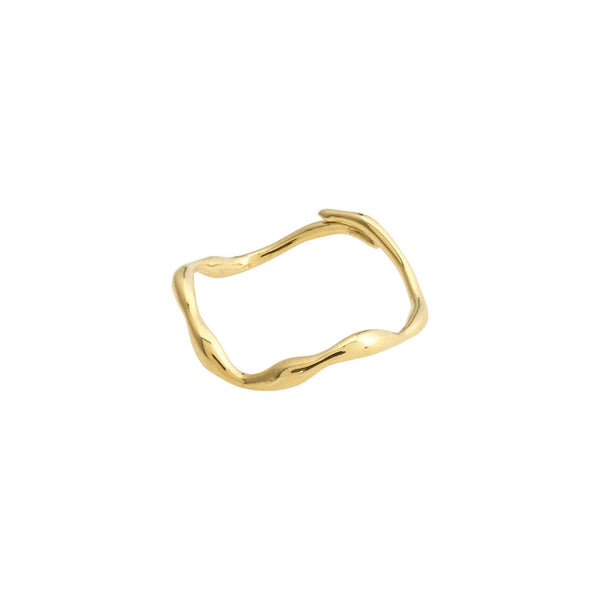 LULU recycled organic shaped stack ring gold-plated