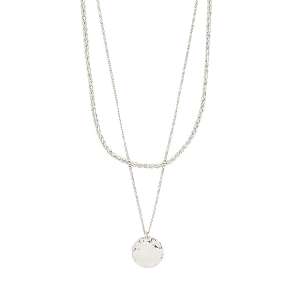 DECLAN 2 in 1 necklace set, silver plated