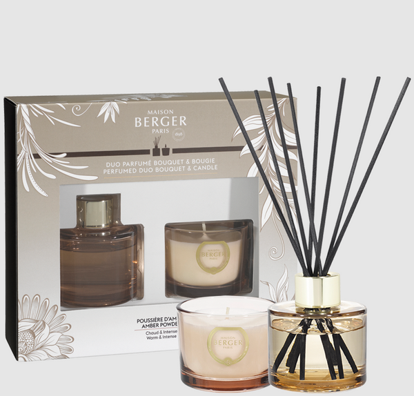 Duo Minis Bouquet et Bougie Holly - Poussière d'Ambre