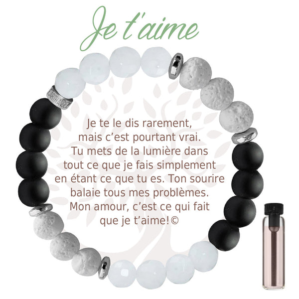 Bracelet Aroma Noir : Je t'aime