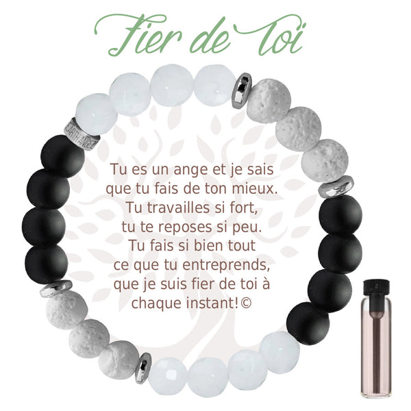 Bracelet Aroma noir : Fier de toi