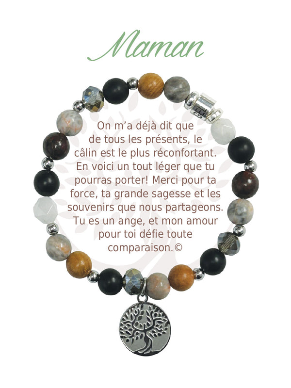 Bracelet Earth Angel Argent Foncée : Maman