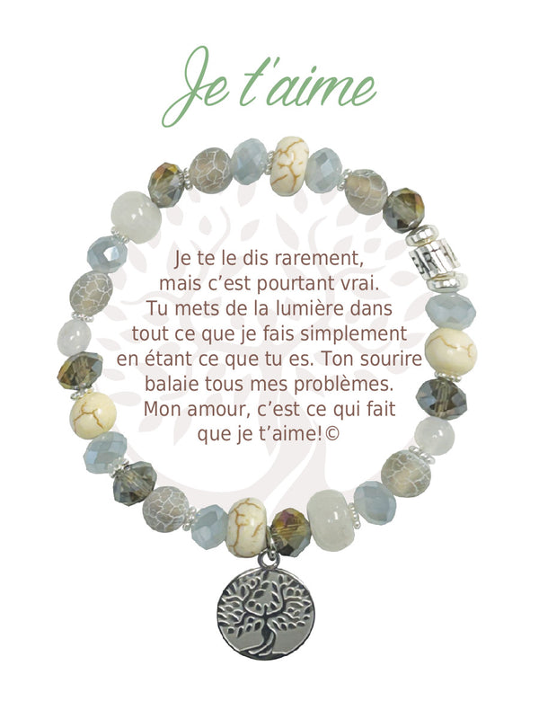 Bracelet Earth Angel Argent : Je T'aime