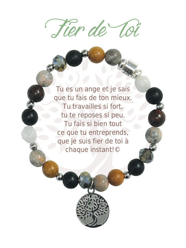 Bracelet Earth Angel Argent Foncé : Fier de toi