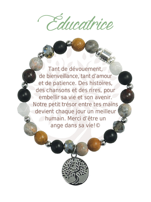 Bracelet Earth Angel Argent Foncé : Éducatrice