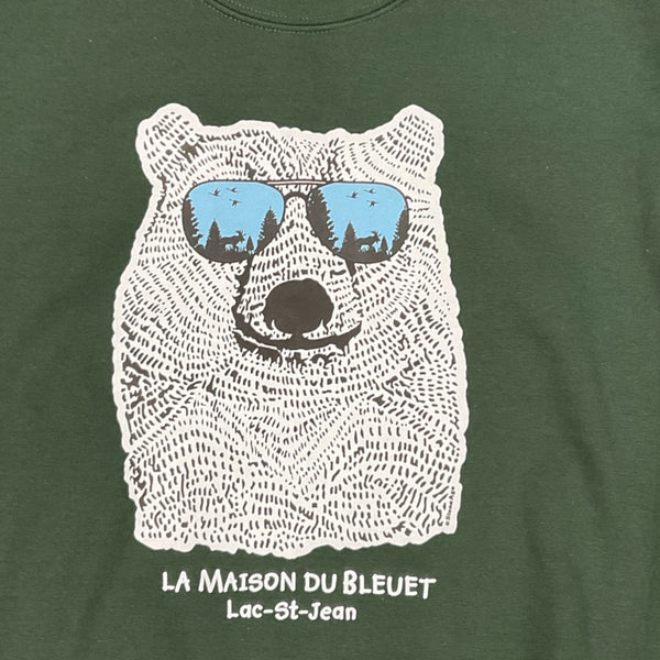 Dessin visible à l'avant du chandail Vert Forêt