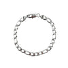 Bracelet à maillons classiques AJ&co en métal argenté poli avec fermoir mousqueton sécurisé