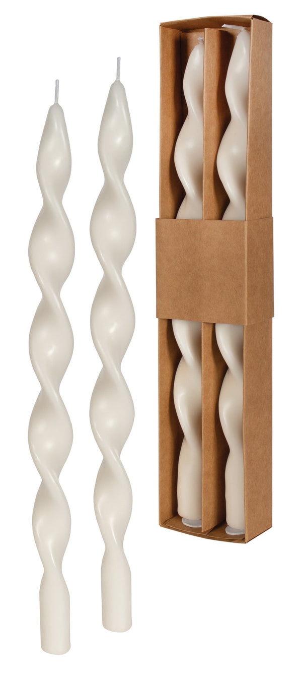 Ensemble de 2 chandelles éfillées torsadées 35cm