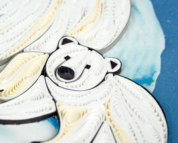 Carte de vœux ours polaires en quilling