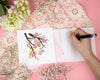 Carte de vœux cerisiers en fleurs quilling