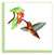 Carte de vœux colibri roux en papier roulé