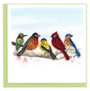 Carte de vœux oiseaux chanteurs en quilling