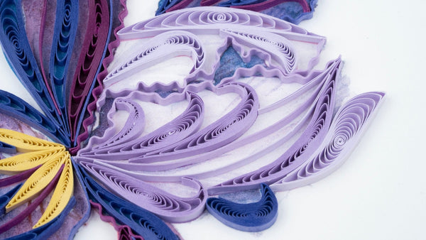 Carte de vœux iris en papier roulé Quilling Card