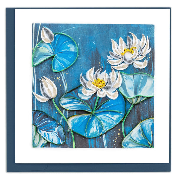 Carte de vœux Quilled Lotus Pond