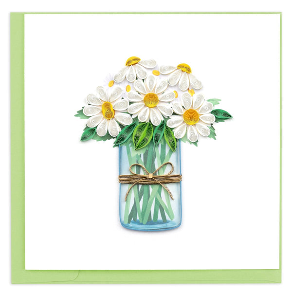 Carte de vœux Marguerites blanches en pot
