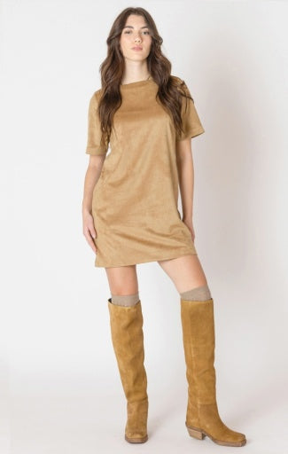 robe droite en daim