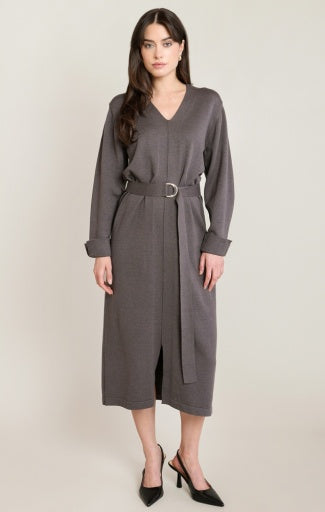 BELTED SWEATER DRESS