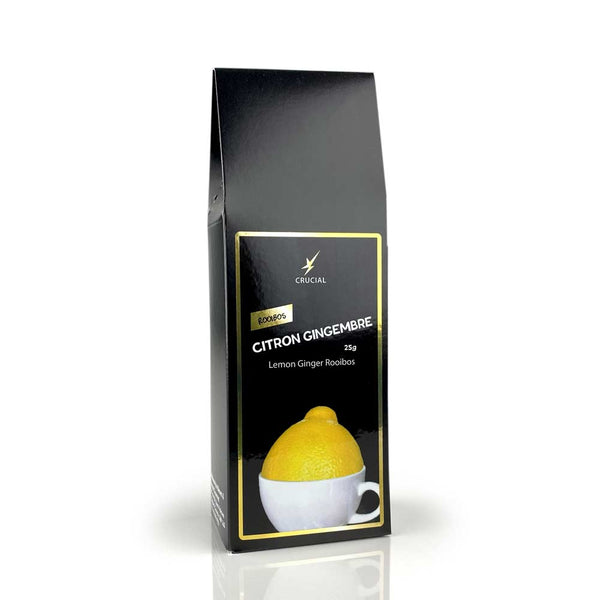 Rooibos citron gingembre, crucial gourmet, la maison du bleuet, 25g