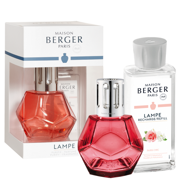 LAMPE BERGER COFFRET PARIS CHIC, GEOMETRIE ROUGE