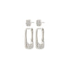 INSTANT 2 in 1 earrings set, silver plated