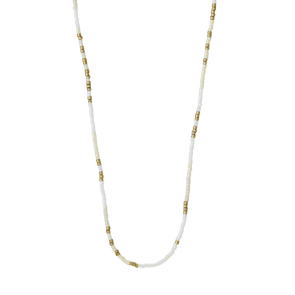 Collier ALISON blanc, plaqué or
