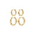 DARBY earrings, 2 in 1 set, gold plated