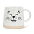 Tasse à base large avec visage de chat