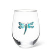 Verre à vin sans pied avec libellule bijou