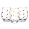 Verre à vin sans pied avec fraises