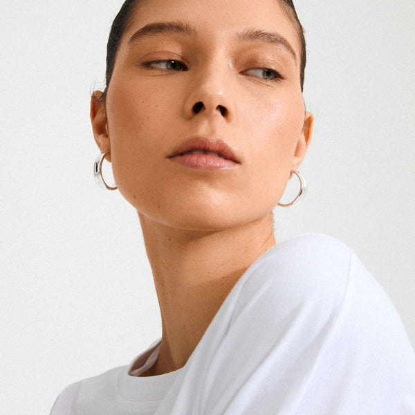 KAYDEN silver-plated creoles