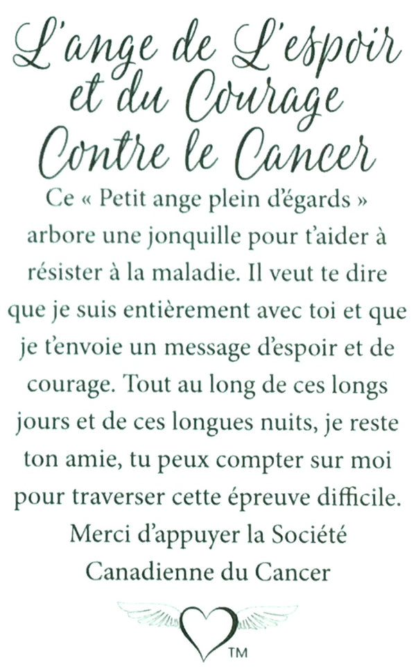 Épinglette Ange : Espoir/courage/cancer