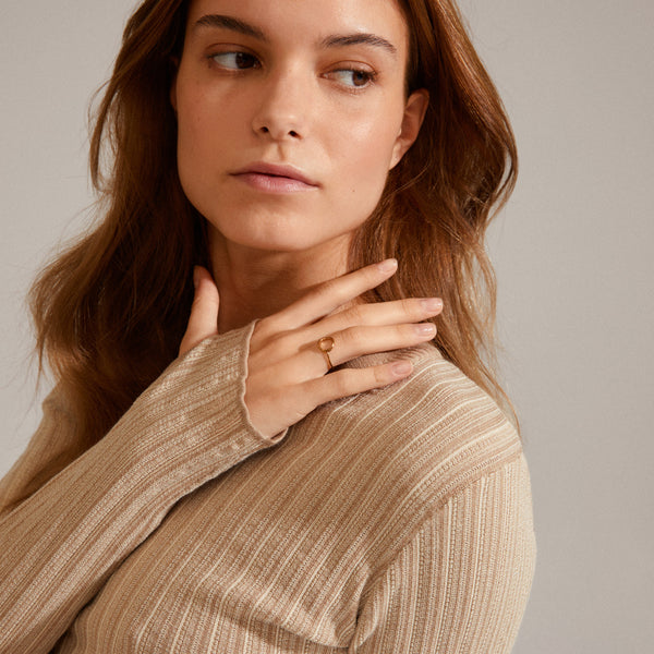 LULU recycled stack ring gold -plated