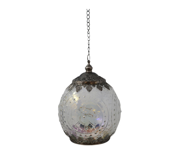 Lanterne ronde irisée DEL avec minuterie