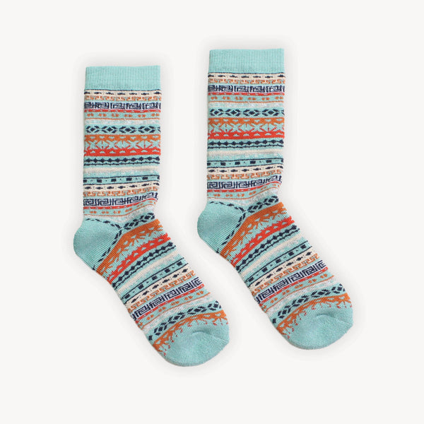 Chaussettes en Alpaga – Montantes – Multi Aqua – L/XL