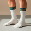 Chaussettes Cream Stripe à double revers