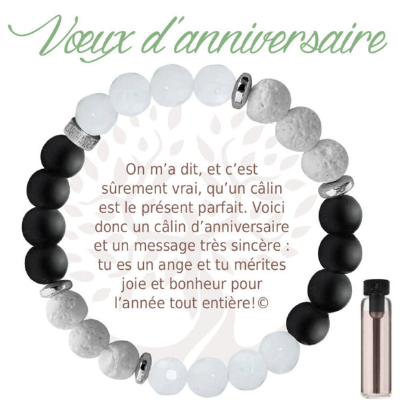 Bracelet Aroma noir : Voeux d'anniversaire