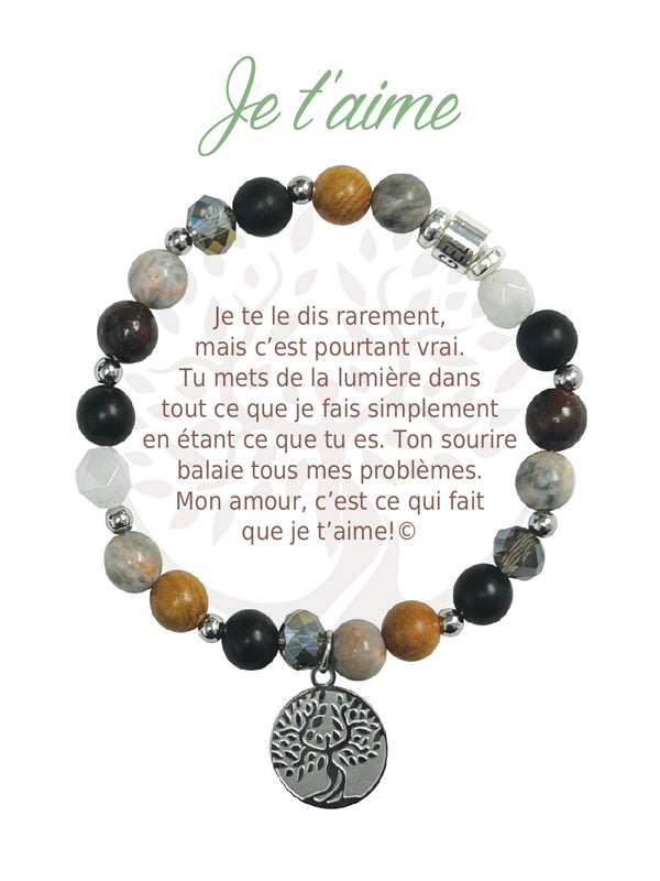 Bracelet Earth Angel Argent Foncée : Je T'aime
