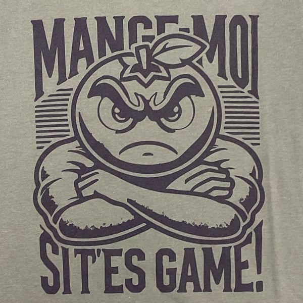 Dessin visible à l'avant du tee-shirt Mange Moi Gris Charbon