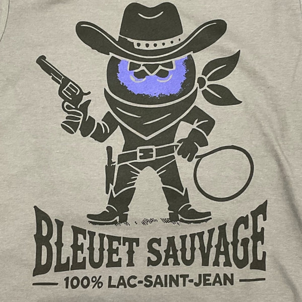 Dessin visible à l'avant du tee-shirt Bleuet Sauvage Gris Charbon 
